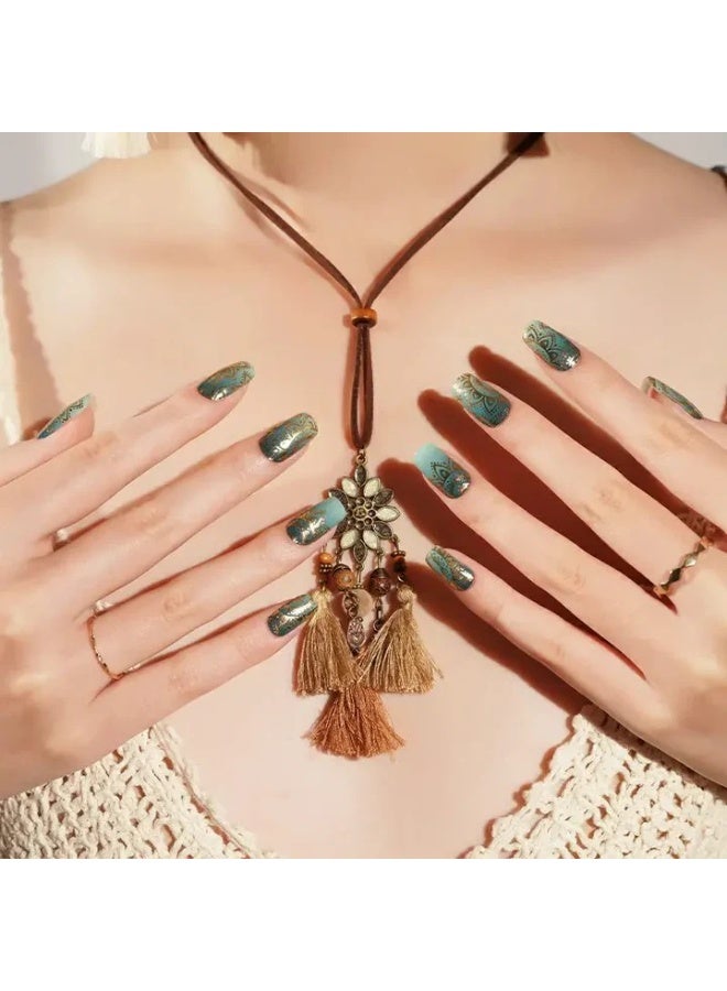 مجموعة كاملة من ملصقات جل الأظافر الممتازة مع معالجة بالأشعة فوق البنفسجية/LED | مجموعة عالية الجودة مع مبرد أظافر، ووسادات تنظيف، وأدوات خشبية، بجودة صالونات التجميل، سهلة الإزالة - Image 4